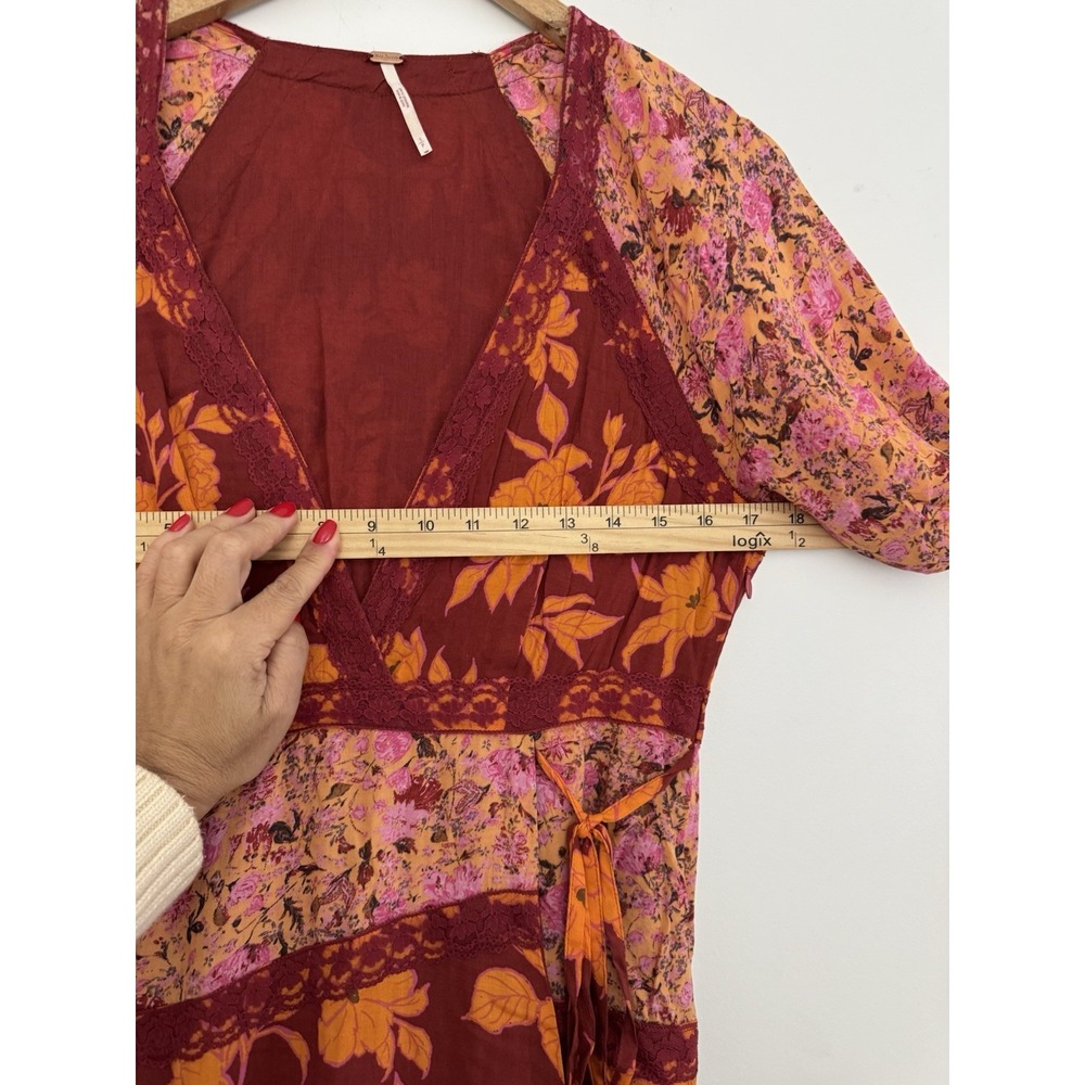 Free People Bohemian Retro 70s Gypsy Fall Floral Tilda Maxi Dress NEW - Picture 12 of 13